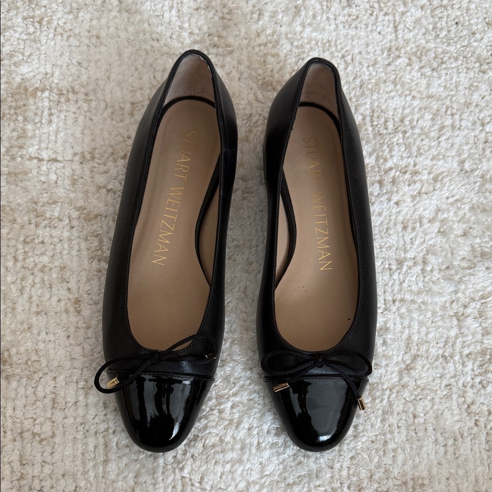 Stuart Weitzman Black Patent Leather Flats